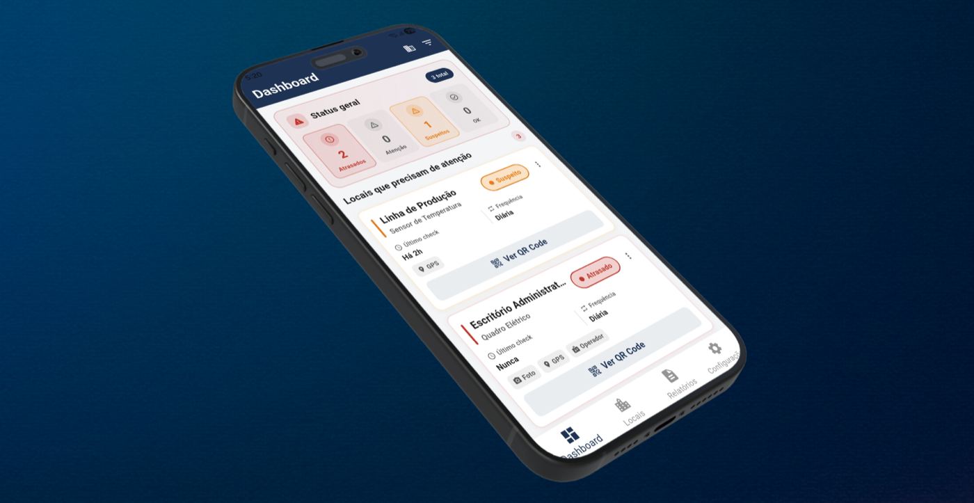 Painel do Veriqs no celular.